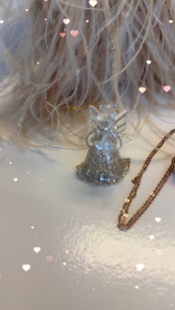 Mini engel glass med snor
