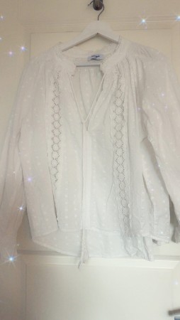 Bomulls bluse hvit
